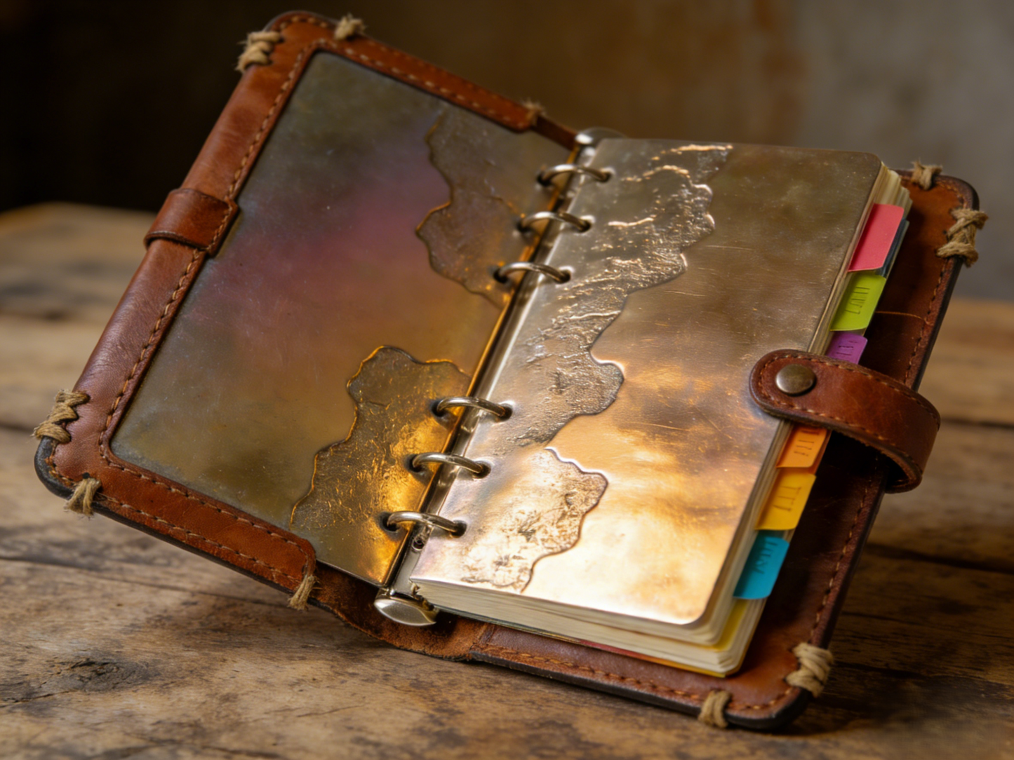 Vintage Leather Ring Binder Notebook