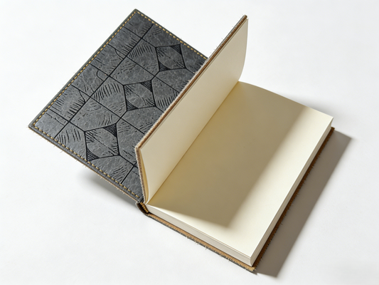 Handcrafted Textured Leather Notebook – Compact Blank Journal with Thick Cream Paper