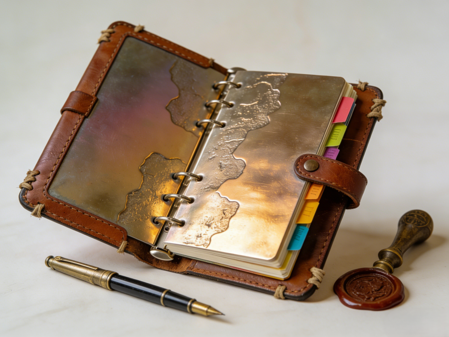 Vintage Leather Ring Binder Notebook