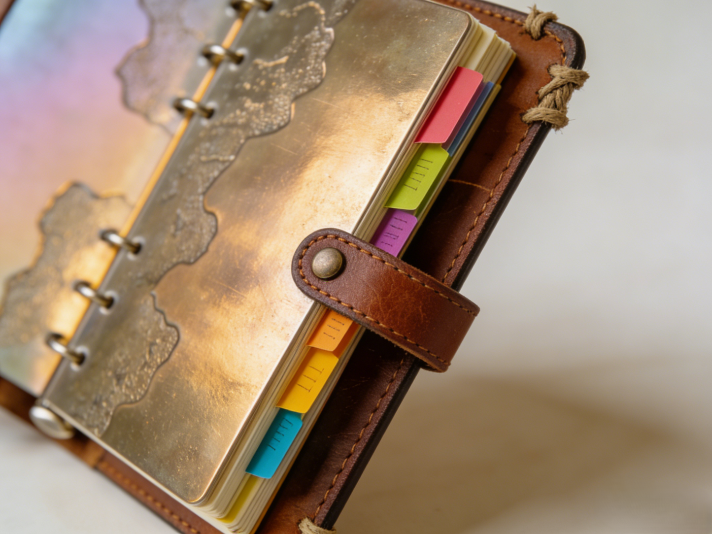 Vintage Leather Ring Binder Notebook