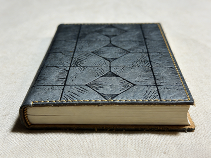 Handcrafted Textured Leather Notebook – Compact Blank Journal with Thick Cream Paper