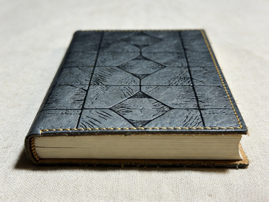Handcrafted Textured Leather Notebook – Compact Blank Journal with Thick Cream Paper